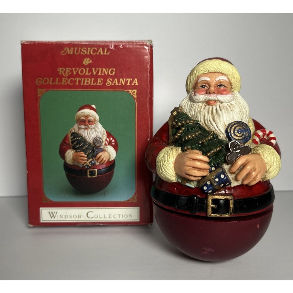 Windsor Collection- Musical & Revolving Collectible Santa 7” Tall